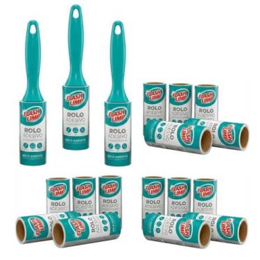 Imagem de Kit Tira Pelos 3 Unidades + 15 Refis Adesivos com 30 Folhas para Roupa