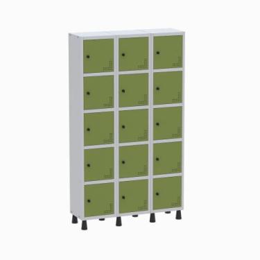Imagem de Armário Locker Guarda Volume Aço Light 15 Portas 103,5x179,5cm - Pandi