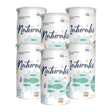 Imagem de Ômega 3 Tradicional Naturalis Óleo de Peixe 180 Cáps Kit 6 Latas