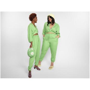 Imagem de Blusa Vista   Manga Bufante Cropped Transpassada-Unissex