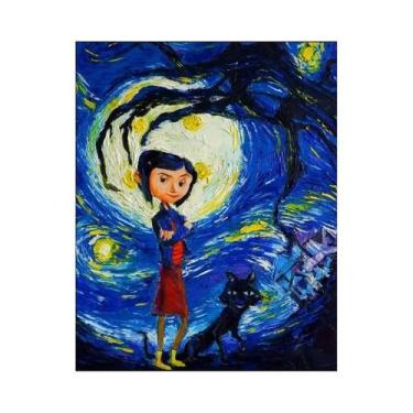 Imagem de Pintura Em Diamante 5D De Halloween, Arte De Coraline E Vincent Van Go