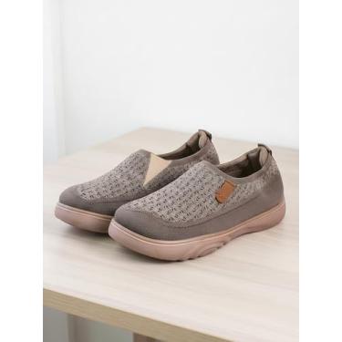 Imagem de Sapatos de caminhada para mulheres e homens, design sem cadarço, cabedal de malha, conforto o dia todo, perfeito para corrida, caminhada e atividades diárias, cinza, Cinza, 36