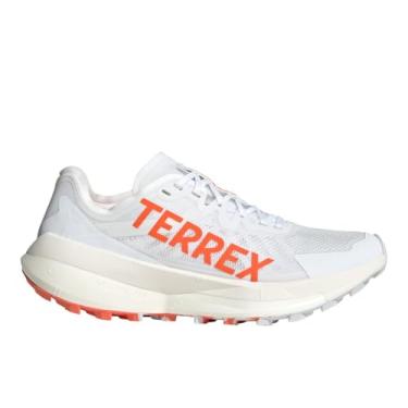 Imagem de adidas Tênis de corrida feminino Terrex Agravic Speed Trail, Branco/Laranja Impacto/Cinza Dash, 35