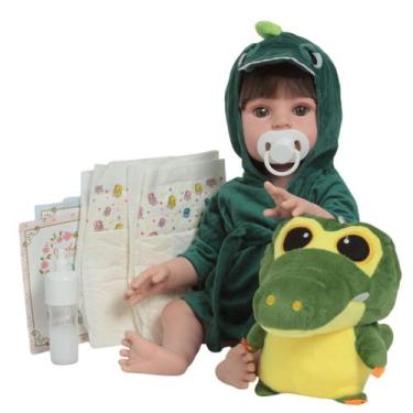 Imagem de Bebê Tipo Reborn Masculino 46cm Saída de Banho Jacaré - Cegonha Reborn