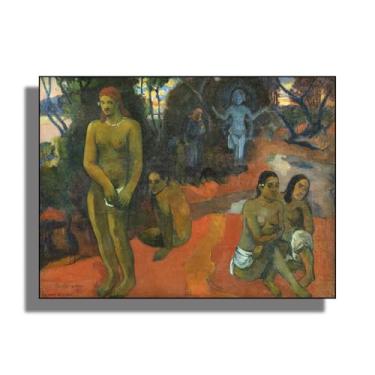 Imagem de OKRA Arte de parede em tela Gauguin - Te Pape Nave Nave Wall Decor - Pinturas impressionistas - Imagens históricas - Adequado para estúdios de arte, banheiros e corredores. Sem moldura. 12 x 16 pol/30
