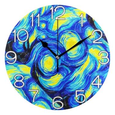 Imagem de GAIGEO Número do relógio branco com relógio de parede analógico decorativo Kedu para quarto e cozinha, alimentado por bateria, arte de parede moderna e legal, decoração de casa, 25 cm, ponteiros