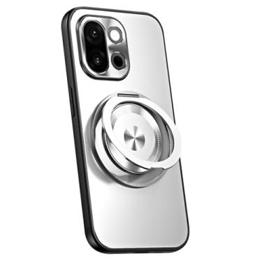 Imagem de LTLMYDAM Capa à prova de choque para OnePlus 15, anel magnético, capa fina, proteção para câmera, suporte giratório, capa fria, prata, 15