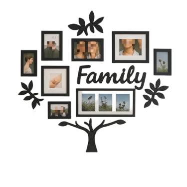 Imagem de Quadro Decorativo de Parede Família com Molduras e Apliques MDF, Ideal para Decoração de Sala Brasileira