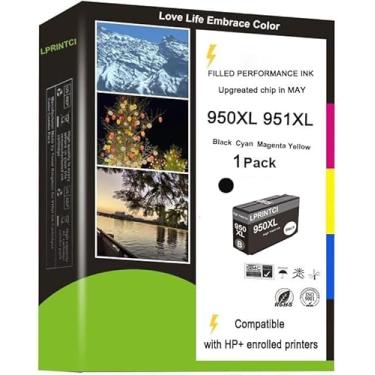 Imagem de LPRINTCI Cartucho de tinta combo de alto rendimento 950XL 951XL para OfficeJet Pro 8600 8610 8615 8620 8625 8630 8640 8660 8100 8110 impressoras 1 pacote (preto)