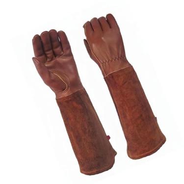 Imagem de Diydeg Luvas de Jardinagem Longas, Luvas de Poda de Rosas à Prova de Espinhos de Couro de Vaca e Pele de Carneiro Premium, Respiráveis ​​para Máxima Flexibilidade Com Punho Longo para (XL)