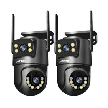 Imagem de ANJ.GG Câmera de Segurança Interna/Externa, Estilo Domo, 1080p HD, Detecção de Movimento, Monitoramento Residencial, V17-preto*2, Wi-Fi/Com fio, Áudio Bidirecional, AC/DC, Wi-Fi