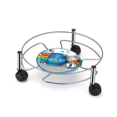 Imagem de Suporte Botijão Gás Vaso Plantas Galão Água Base com 3 Rodinha Aço Ref