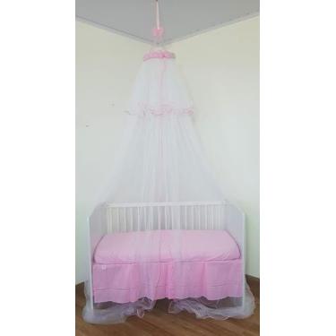 Imagem de Mosquiteiro De Teto Tenda Cortinado Para Berço Tulle Rosa Bebê - POLYB