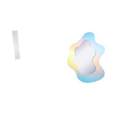 Imagem de Whtkoph Abajur de Chão em Papel para Sala de Estar com Espelho Ondulado em Acrílico, Espelho Decorativo Moderno para Maquiagem, Decoração de Parede de Banheir