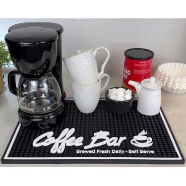 Imagem de Tapete para estação de café, fresco, diário, self-service, para bancada, tapete de café grande de 45,7 x 30,5 cm para decoração de cozinha e acessórios, placa de café, tapetes de bar para bartending