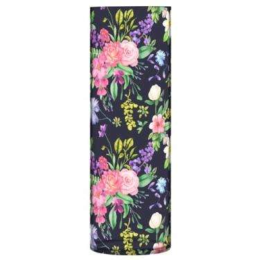 Imagem de CEBUGI Vaso de flores com buquê de flores, 10 x 30 cm, vaso cilíndrico para flores, vaso transparente inquebrável para festa de casamento, decoração de casa