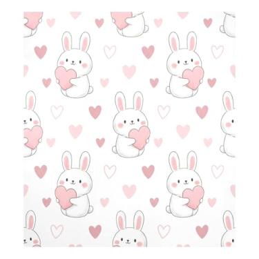 Imagem de Blueangle Capa magnética para lava-louças Coelhinhos Dia dos Namorados, decoração da capa frontal da máquina de lavar louça, adesivos de eletrodomésticos, adesivos de eletrodomésticos, 58 cm C x 66 cm
