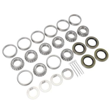 Imagem de HUIOP Kit de Rolamentos Externos Internos L44643, Kit de Cubo Reboque Liga Aço para Eixo Reboque 1 Polegada 2.000 a 2.200 Libras, Alta Resistência Ao Desgaste,