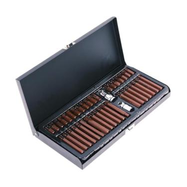 Imagem de MotiveTech Kit com 40 Soquetes Torx Estrela com Adaptadores de 1/2" e 3/8" para Uso e Fácil. Soquetes Torx Estrela com Encaixe Estriado, Bronze