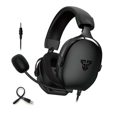 Imagem de FANTECH MH92 Carbon Gaming Headset, Over-Ear Wired, 3,5 mm TRRS, compatível com Windows PS4 PS5 Switch, preto e branco (preto)