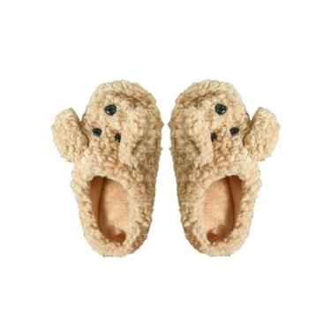 Imagem de WDIRARA Pantufas femininas fofas e fofas de pelúcia para quarto, Marrom, 39
