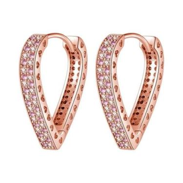 Imagem de Brincos De Argola Em Prata Esterlina 925 Com Zircônia Brilhante Em For