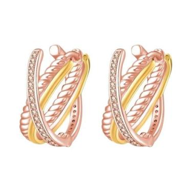 Imagem de Brincos De Argola Em Prata Esterlina 925 Com Zircônia Brilhante Em For