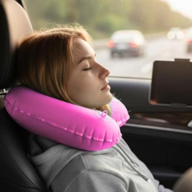Imagem de Travesseiro Inflável de Viagem 2 em 1 Pescoço Proteção - anjo da mamãe