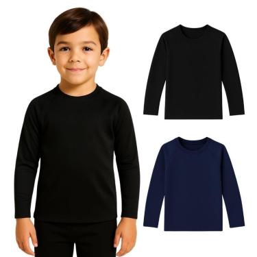 Imagem de Kit 2 Camisetas Manga Longa Infantil Menino Proteção Solar-Masculino