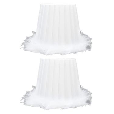Imagem de OKJHFD 2 peças de abajures de penas para abajur de mesa e luz de chão, abajur de lustre de estilo moderno. 3,4 x 4,8 x 4,3 pol.