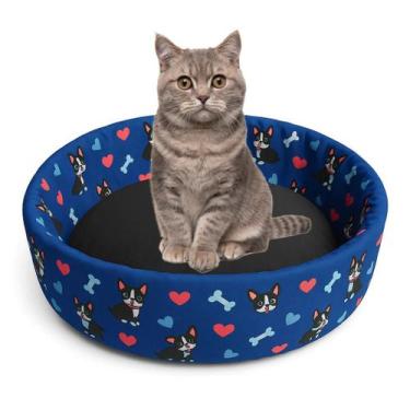 Imagem de Cama Pet Redonda 50cm  Ideal para Gatos Médios e Aconchegantes - Maxim
