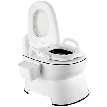 Imagem de Assento sanitário adulto Vaso sanitário portátil grosso para idosos grávidas, balde de urina removível, cadeira de banheiro doméstica de plástico, para pacientes idosos, pessoas com deficiência sanita