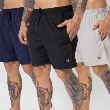 Imagem de Kit 3 Bermudas Masculinas Academia Treino Shorts Elástico Luzzoo-Masculino