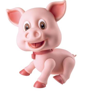 Imagem de Porco Porquinho 21cm Grande Em Vinil Macio Animais Da Fazenda Infantil