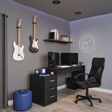 Imagem de Cadeira de Escritório Diretor Giratória Lourdes Preta - Mobly