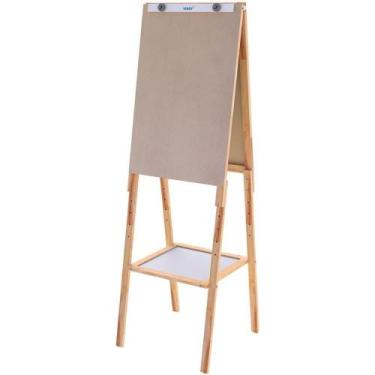 Imagem de Cavalete para FLIP CHART Duplo Compact Line 2 em 1 87,6CM MDF Carvalho