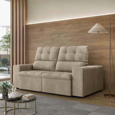 Imagem de Sofá 3 Lugares Retrátil Reclinável 180cm Suede Roma Flash