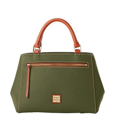 Imagem de Dooney & Bourke Bolsas de designer para mulheres, bolsa pequena de couro de grão de seixo com alça transversal, Oliva