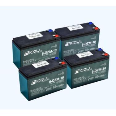 Imagem de KIT 04 BATERIAS 12V 9AH , 12V 10AH , 6DZM10 CICLO PROFUNDO PARA BIKE B