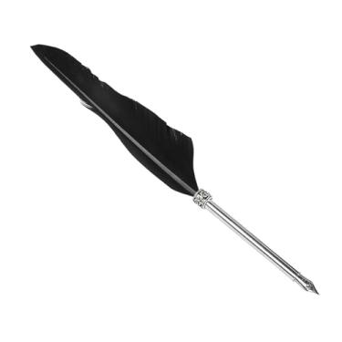 Imagem de Naroote Caneta Tinteiro retrô de Luxo, Conjunto de Caderno de Couro para Escrita, Diário, Poesia, Caligrafia, Caixa de Presente para Estudantes, Professores e Artistas (Preto)