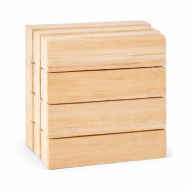 Imagem de 6 placas de madeira de palete pequenas de madeira inacabadas (15,88 cm x 15,88 cm x 3,33 cm)