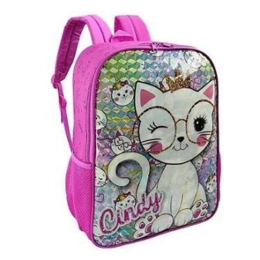 Imagem de Mochila De Costas Infantil Criança Escolar Feminina gatinha cindy-Feminino
