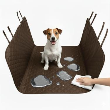 Imagem de Capa Protetora Pet Carro Impermeável para Banco Traseiro Luxo Transporte Pet Carro(Marrom)