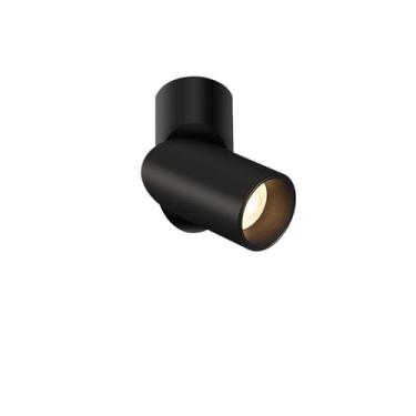 Imagem de HuiNian Luz de teto ajustável de 7W, luz de teto LED antirreflexo totalmente em alumínio, projetor mural de parede de fundo para TV doméstica, luz de teto de ângulo ajustável, iluminação de loja de