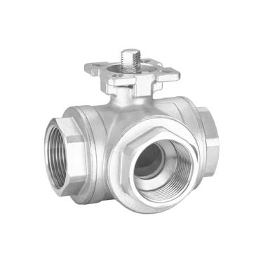 Imagem de DN8/DN10/DN15/DN20/DN25 SS304 Válvula esférica de rosca fêmea de três vias de aço inoxidável tipo T/L (Dn50, tipo T)