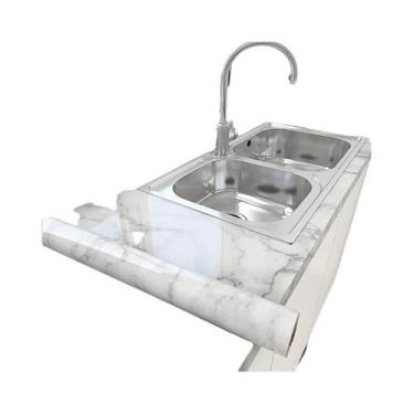 Imagem de Papel De Parede Autoadesivo DIY De Mármore 55cm Impermeável E À Prova 