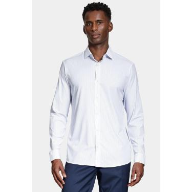 Imagem de Camisa Aramis Manga Longa Poliamida Tech Flex Listrada Azul e Branca-Masculino