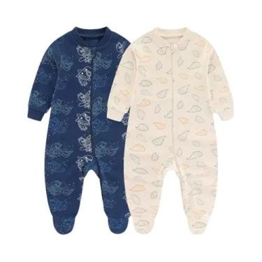 Imagem de Macacão De Manga Longa Com Zíper Para Bebês Meninos E Meninas De 0 a 1