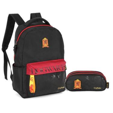 Imagem de Kit Mochila Costas e Estojo Escolar Juvenil Harry Potter - Luxcel, Pre