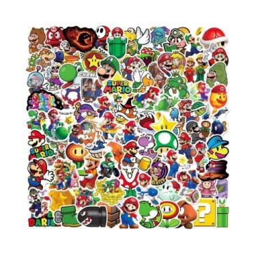 Imagem de Adesivos De Anime Super Mario Bros 50 100pcs Impermeáveis Para Skatebo